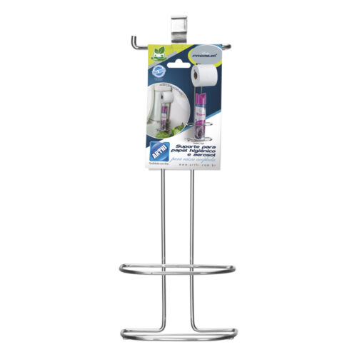 SUPORTE PARA PAPEL HIGIÊNICO E AEROSOL  PARA CAIXA ACOPLADA