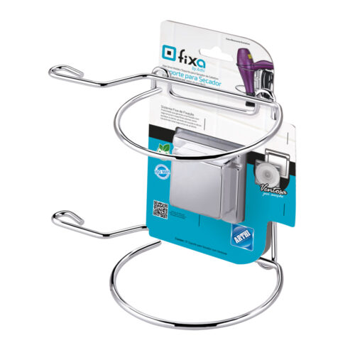 SUPORTE PARA SECADOR DE CABELO COM VENTOSA FIXA