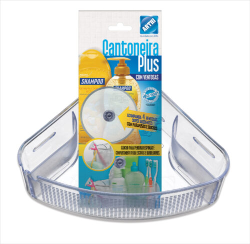 PRATELEIRA/CANTONEIRA PLUS COM VENTOSAS  P S CRISTAL
